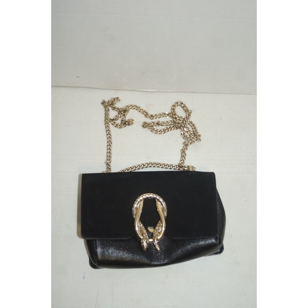Express Black Crossbody Gold Metal Chain Purse